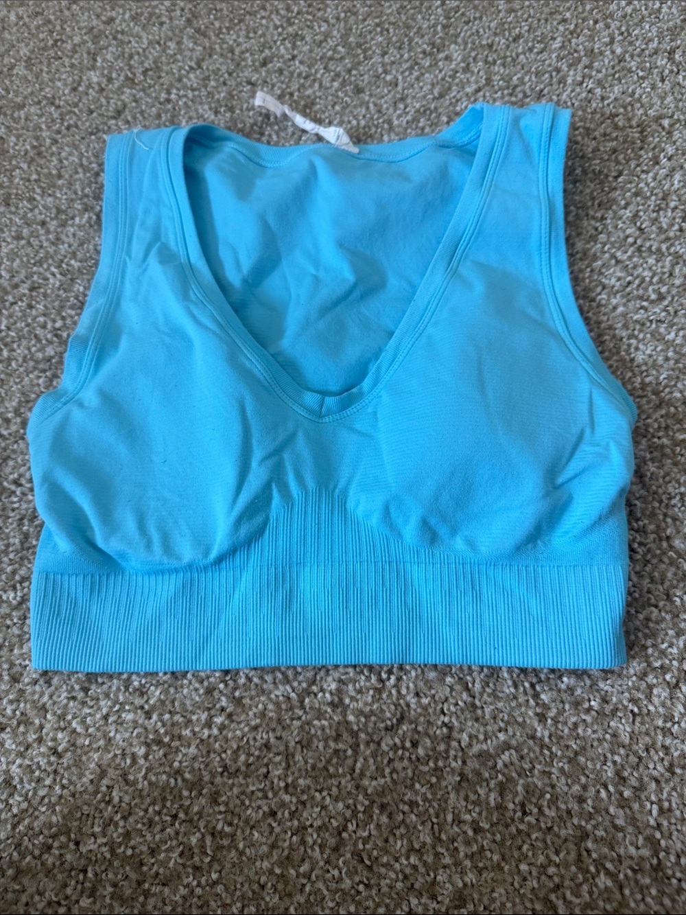 avocado Seamless Aqua Blue V-Neck Sports Bra
